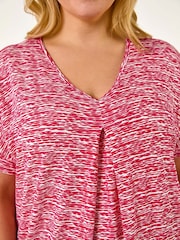 Roman Curve Pleat Front Printed Stretch Top - Image 5 of 5