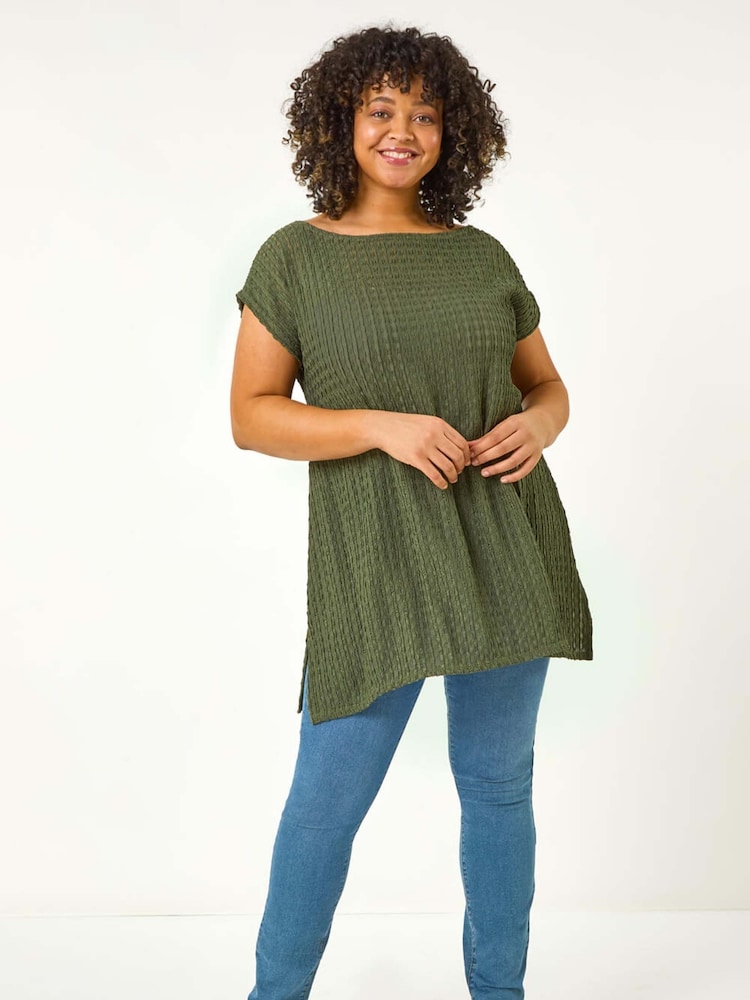 Roman Green Curve Textured Short Sleeve T-Shirt - Image 2 of 5