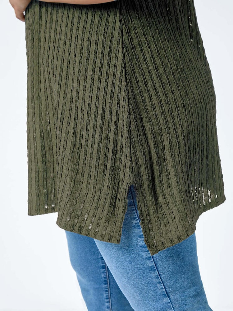 Roman Green Curve Textured Short Sleeve T-Shirt - Image 5 of 5