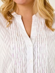 Roman White Curve Shimmer Jacquard Blouse - Image 5 of 5