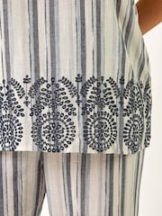 Roman Black Curve Strappy Broderie Hem Vest - Image 5 of 5