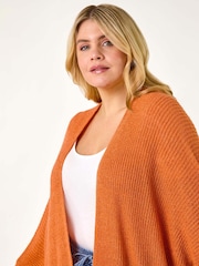 Oranžna - Roman Curve Light Weight Knit Cardigan - Slika 4 iz 5