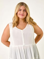 Roman White Curve Lace Detail Vest Top - Image 4 of 5