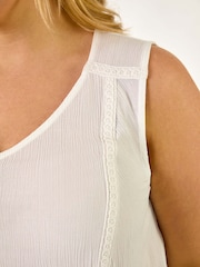 Roman White Curve Lace Detail Vest Top - Image 5 of 5