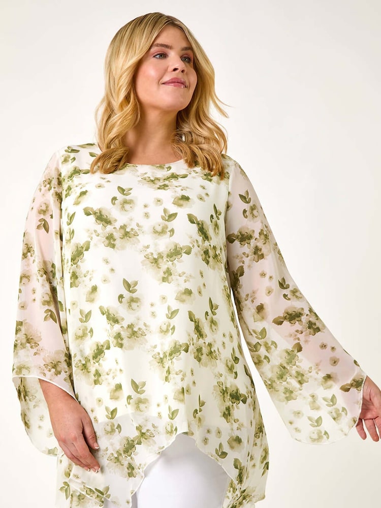 Blusas con superposición y estampado floral Curve de Roman - Imagen 1 de 5