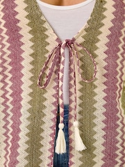 Roman Purple Curve Zig Zag Longline Waistcoat - Image 5 of 5