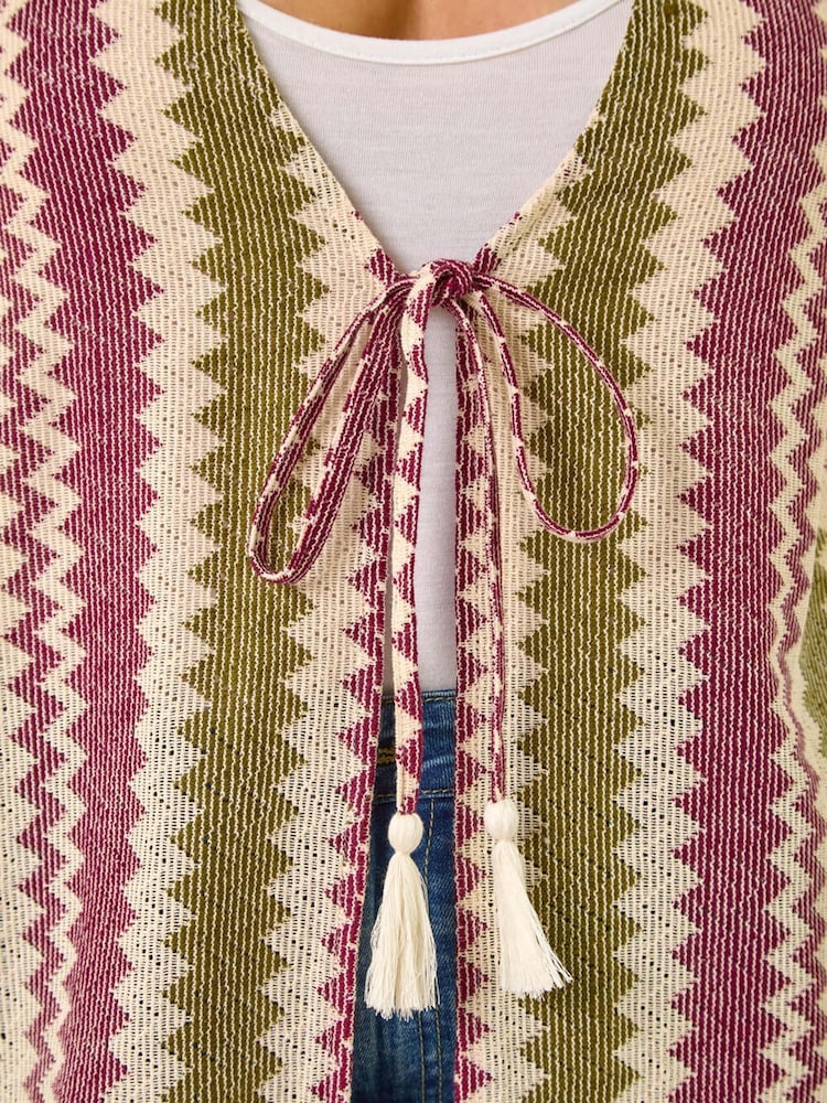 Roman Purple Curve Zig Zag Longline Waistcoat - Image 5 of 5