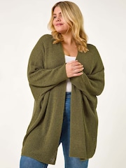zelena - Roman Curve Light Weight Knit Cardigan - Slika 1 iz 5