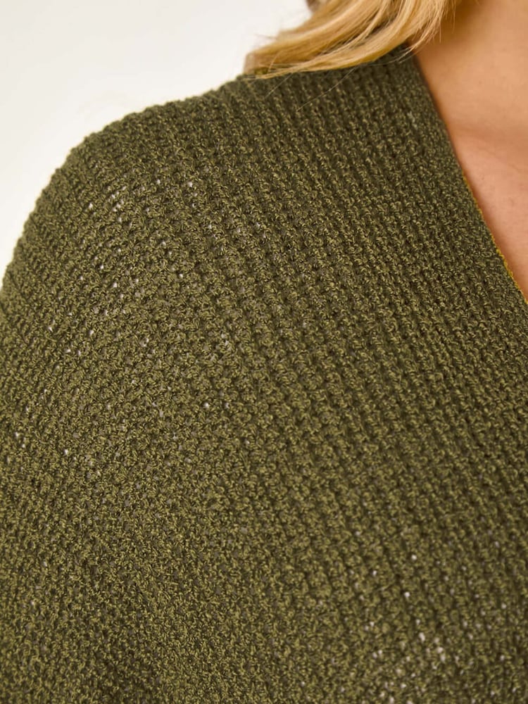 zelena - Roman Curve Light Weight Knit Cardigan - Slika 5 iz 5