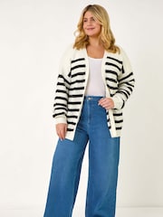 Roman Black Curve Stripe Edge to Edge Cardigan - Image 2 of 5