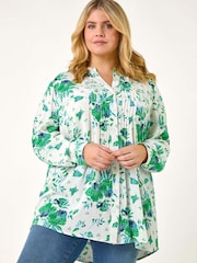 Blusa con pinzas y estampado floral para tallas grandes de Roman - Imagen 1 de 5