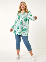 Blusa con pinzas y estampado floral para tallas grandes de Roman - Imagen 2 de 5