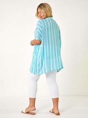 Roman Curve Stripe Popover Woven Top - Imagen 3 de 5