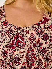Roman Red Curve Ikat Print Vest Top - Image 5 of 5