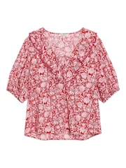 Albaray Red Woodblock Frill Top - Image 4 of 4