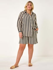 Roman Black Curve Zig Zag Woven Shirt - Image 2 of 5