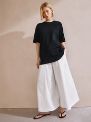 Czarny - Albaray 100% Cotton Big Black T-Shirt - Image 4 of 6