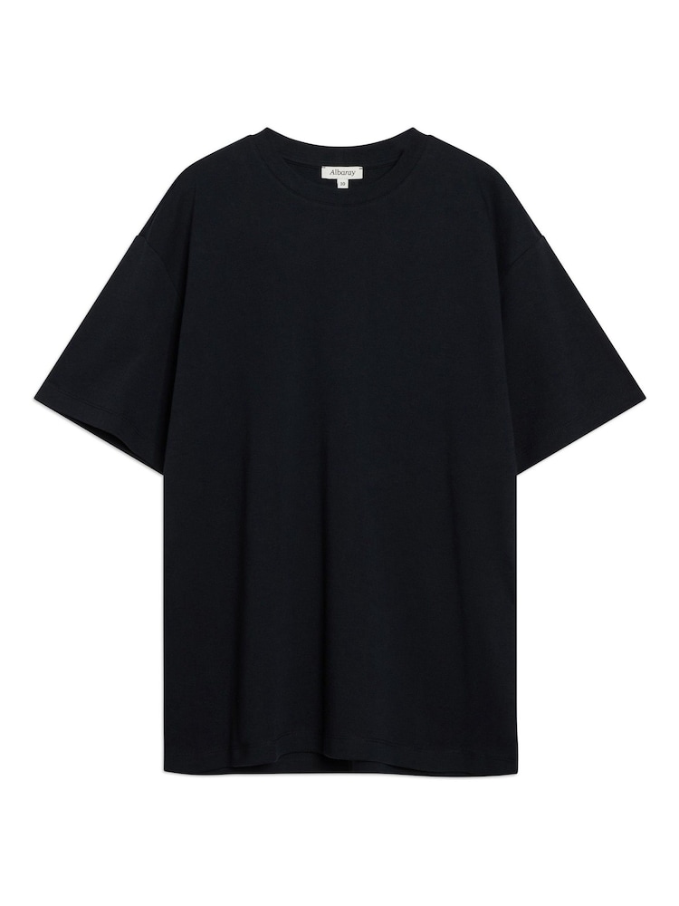 Czarny - Albaray 100% Cotton Big Black T-Shirt - Image 6 of 6
