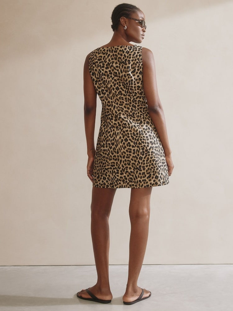 Albaray Animal Short 100% Cotton Brown Dress - Image 2 of 4