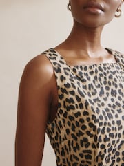 Albaray Animal Short 100% Cotton Brown Dress - Image 3 of 4