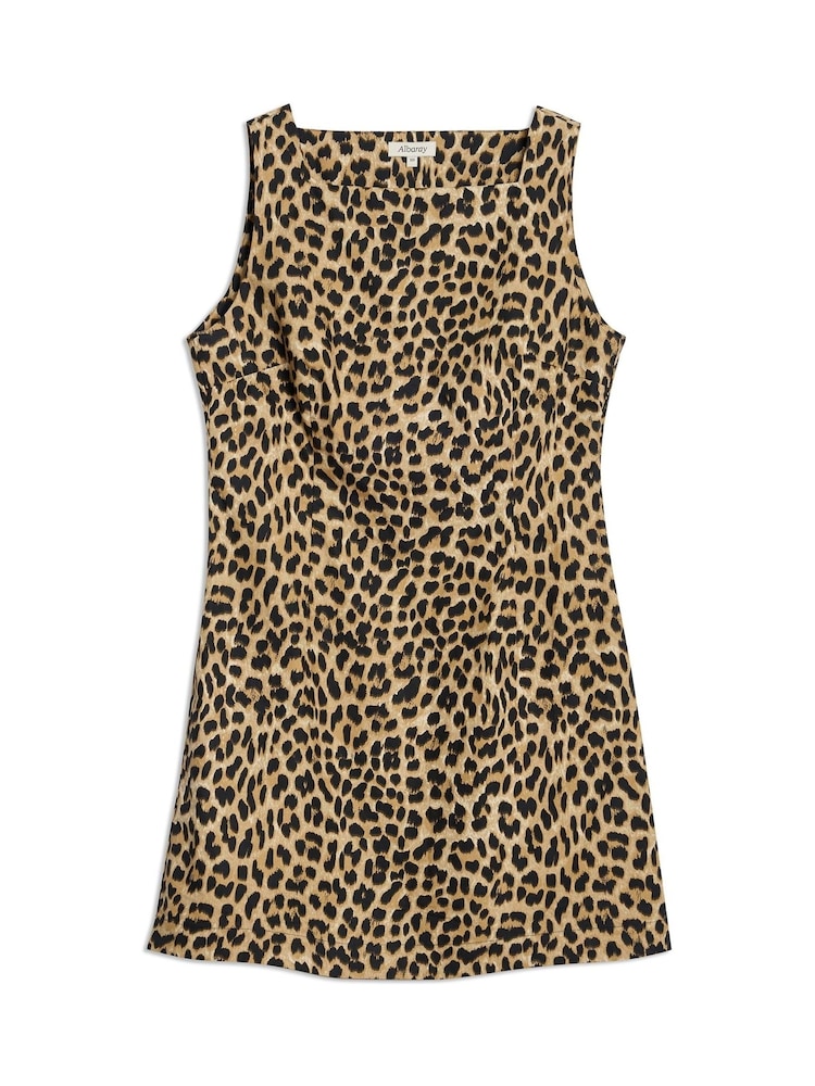 Albaray Animal Short 100% Cotton Brown Dress - Image 4 of 4