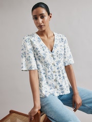 Albaray Blossom Print White Top - Image 4 of 5
