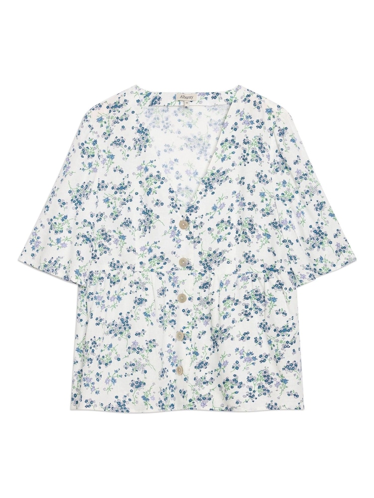 Albaray Blossom Print White Top - Image 5 of 5