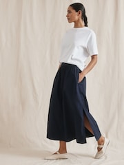 Albaray Blue 100% Cotton Full Skirt - Image 1 of 5