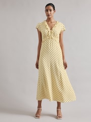 Albaray Yellow Spot Midi Dress - Image 1 of 6