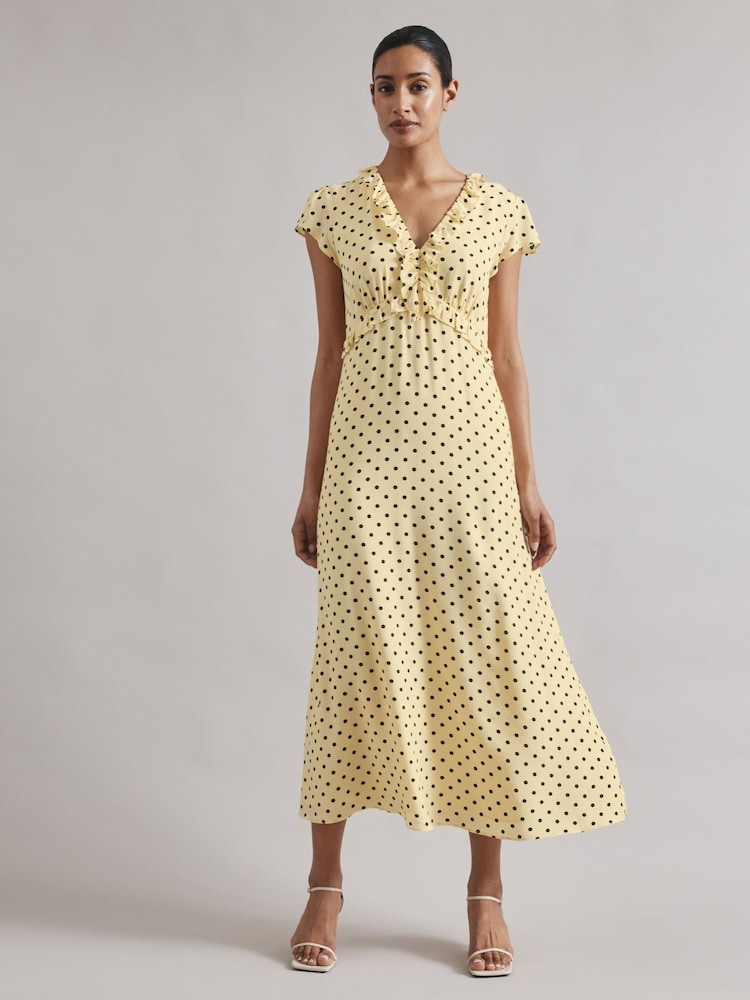 Albaray Yellow Spot Midi Dress - Image 1 of 6