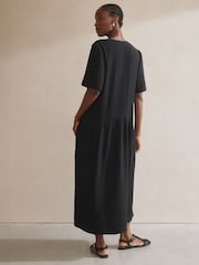 Albaray Cheesecloth Volume 100% Cotton Black Dress - Image 2 of 5