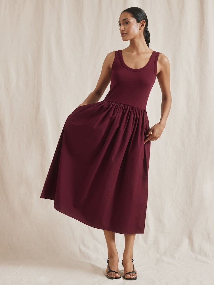 Rot - Albaray Jersey Cotton Vest Dress - Bild 2 von 5