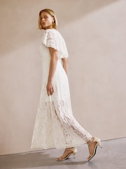 Albaray Cream Lace Cape Maxi Dress - Изображение 2 из 5