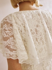 Albaray Cream Lace Cape Maxi Dress - Изображение 4 из 5