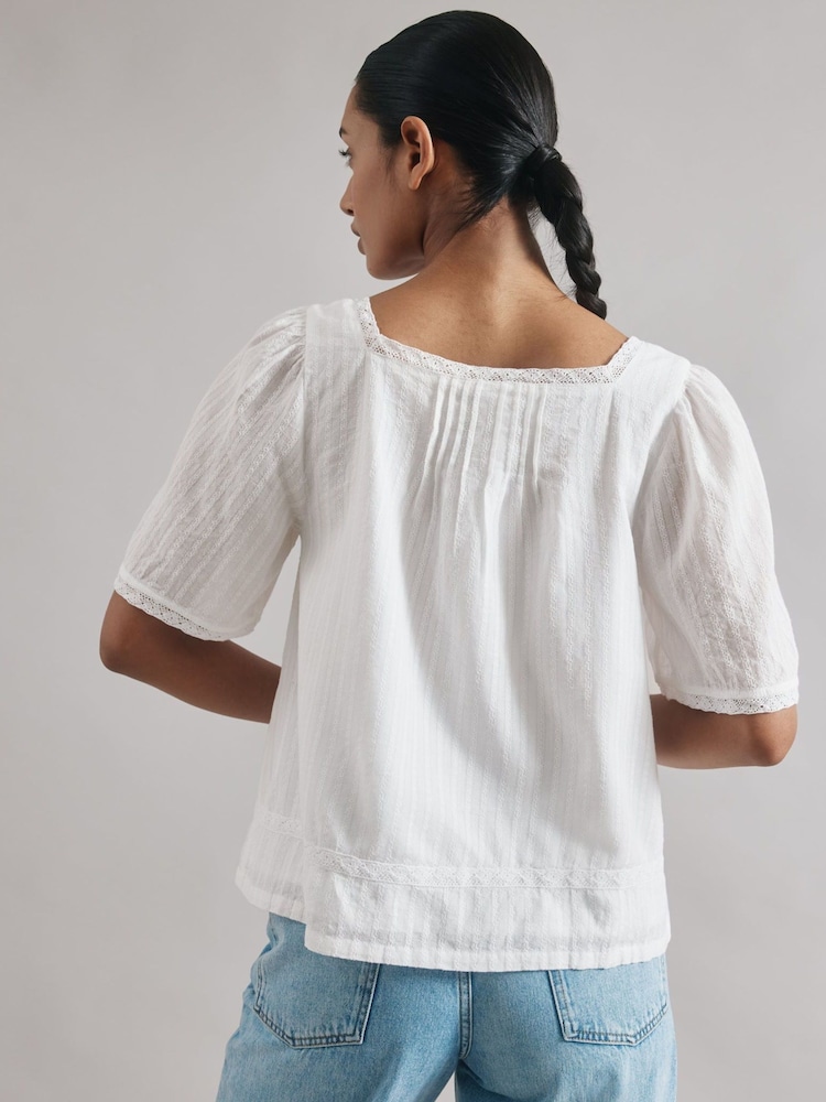 Albaray Cream 100% bombaž Dobby Top - Slika 2 iz 4 Albaray Cream 100% bombaž Dobby Top - Slika 2 iz 4
