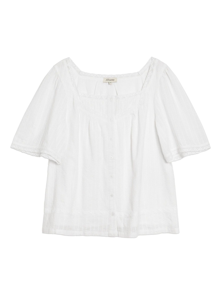 Albaray Cream 100% bombaž Dobby Top - Slika 4 iz 4 Albaray Cream 100% bombaž Dobby Top - Slika 4 iz 4