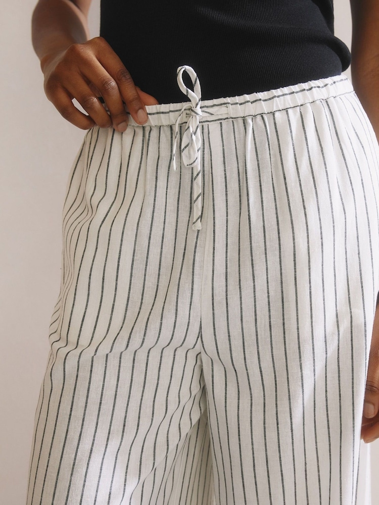 Albaray Stripe Drawstring White Trousers - Image 3 of 5