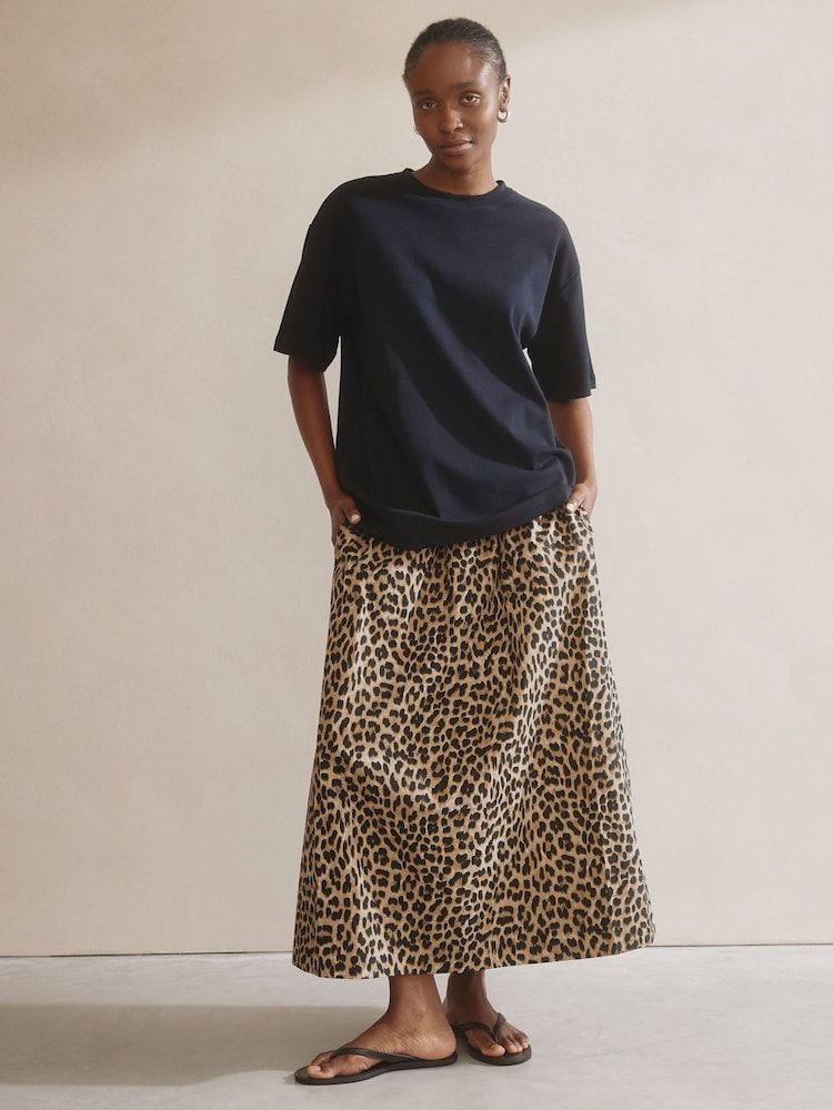 Albaray Animal 100% Cotton Brown Skirt - Image 5 of 6