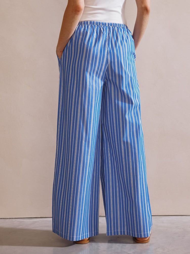 Albaray Blue Stripe Drawstring Trousers - Image 2 of 5