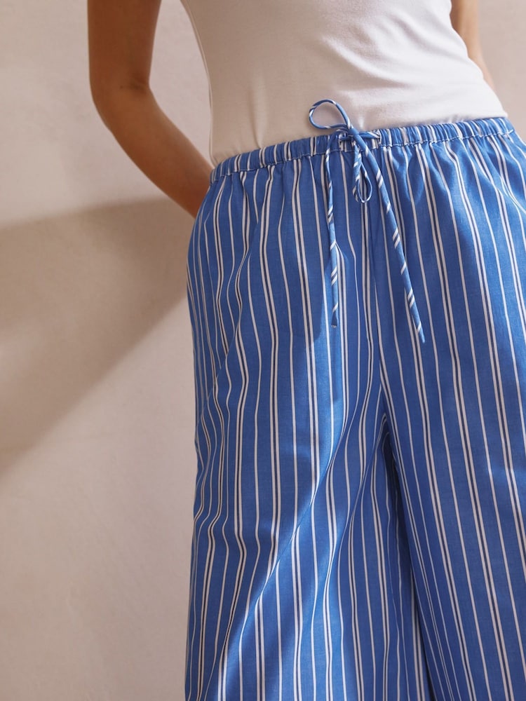Albaray Blue Stripe Drawstring Trousers - Image 3 of 5