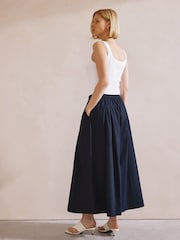 Albaray Blue Super Wide Leg 100% Cotton Culottes - Image 2 of 5