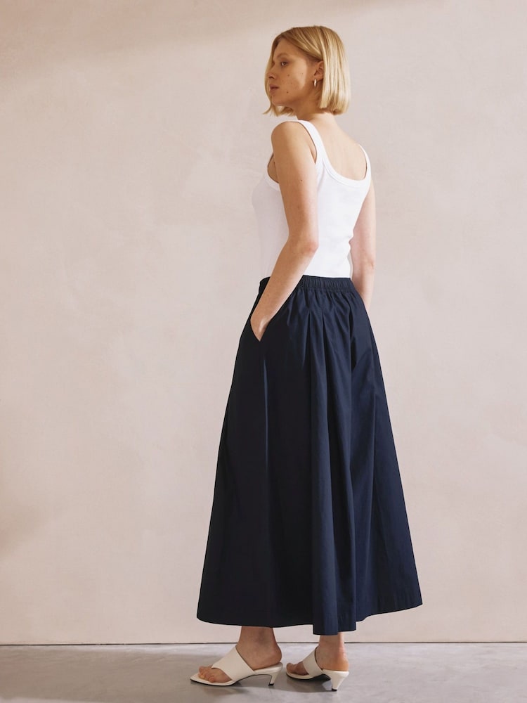 Albaray Blue Super Wide Leg 100% Cotton Culottes - Image 2 of 5