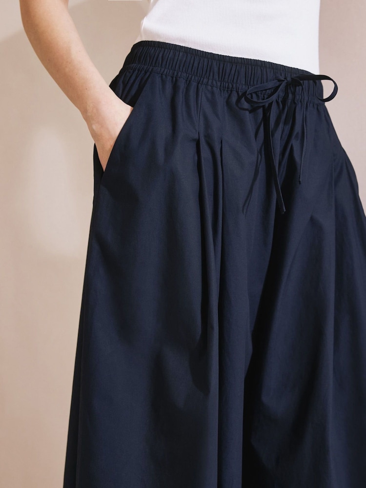 Albaray Blue Super Wide Leg 100% Cotton Culottes - Image 3 of 5