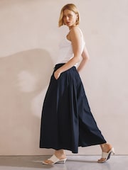 Albaray Blue Super Wide Leg 100% Cotton Culottes - Image 4 of 5