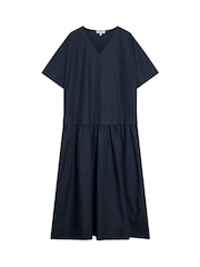 Albaray Black Drop Waist V-Neck 100% Cotton Dress - Image 5 of 5