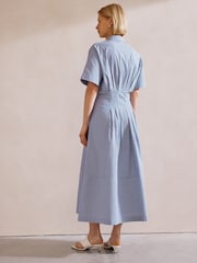 Albaray Blue Ticking Stripe Pleat Dress - Image 2 of 4