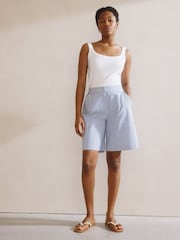 Albaray Blue Ticking Stripe Bermuda Shorts - Image 1 of 5