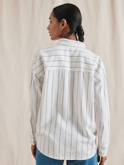 Albaray Wide Stripe Linen White Shirt - Image 2 of 6