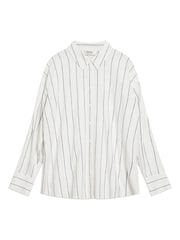 Albaray Wide Stripe Linen White Shirt - Image 6 of 6
