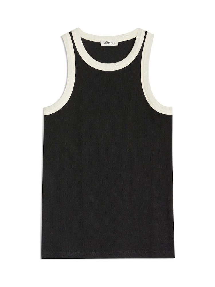Albaray High Neck Contrast Trim Black Vest - Image 4 of 4 Albaray High Neck Contrast Trim Black Vest - Image 4 of 4